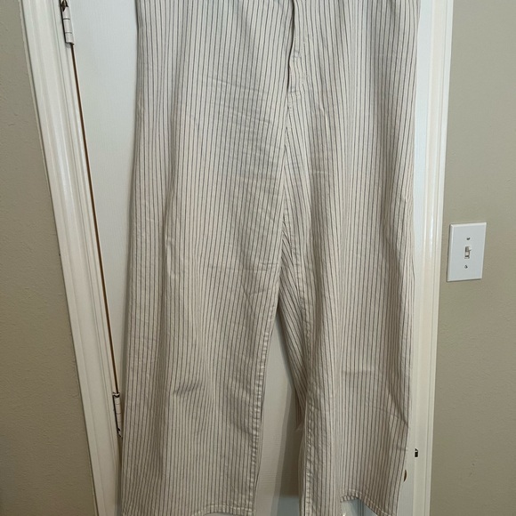 Sailor Wide Leg Cream Striped Crop Pants - Picture 1 of 3